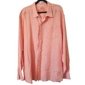 Tommy Bahama Mens XXL 100% Linen Relax Fit Long Sleeve Button Down Shirt